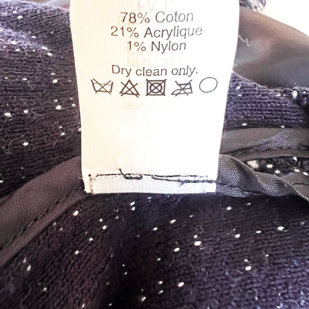 J. Crew Womens Navy Blue White Tweed Boucle Peplum Blazer Jacket Size Small - Picture 11 of 11